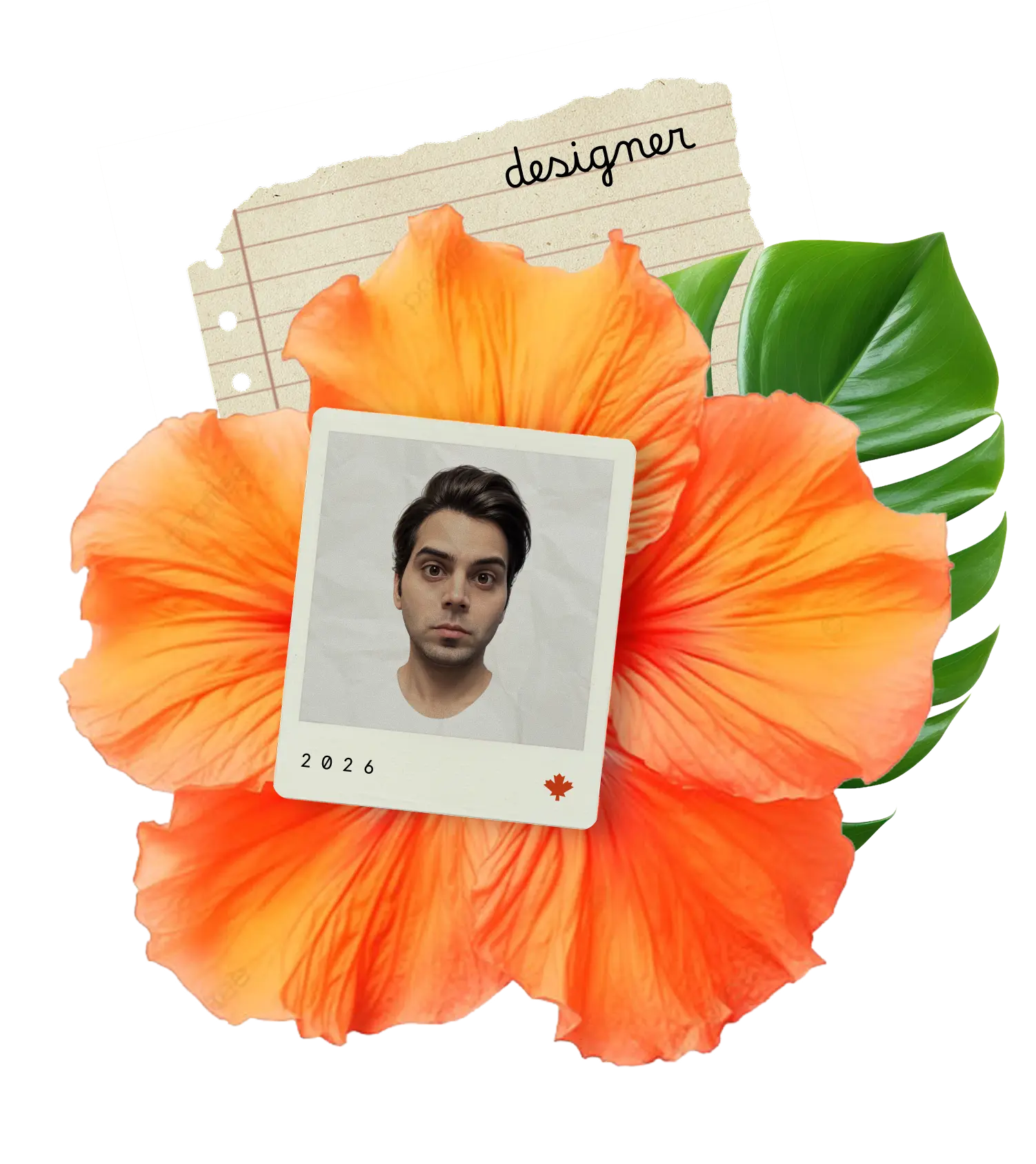Orange hibiscus flower